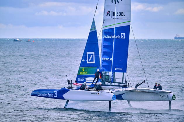 GER, Rockwool Garmany Sail Grand Prix, Sail GP, Sail GP Germany, Sassnitz, 22.-23.08.2026, Deutschland, GERMANY BY DEUTSCHE BANK - Sail GP Team - Germany; Driver - Erik Kosegarten-Heil, GER, Sail GP, Rockwool Germany Sail Grand Prix, Sassnitz, 22.-23.08.2026, Deutschland, Freitag, 22.08.2026, Renntag 1, *** GER, Rockwool Germany Sail Grand Prix, Sail GP, Sail GP Germany, Sassnitz, August 22–23, 2026, Germany, GERMANY BY DEUTSCHE BANK Sail GP Team Germany Driver Erik Kosegarten Heil, GER, Sail GP, Rockwool Germany Sail Grand Prix, Sassnitz, August 22–23, 2026, Germany, Friday, August 22, 2026, Race Day 1, Copyright: xClaudiusxRauchx