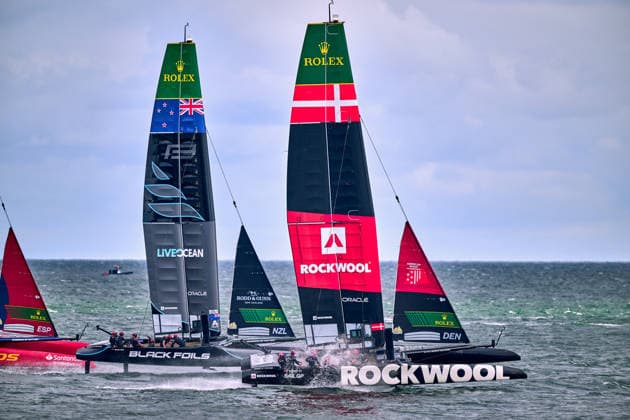 GER, Rockwool Garmany Sail Grand Prix, Sail GP, Sail GP Germany, Sassnitz, 22.-23.08.2026, Deutschland, ROCKWOOL RACING - Sail GP Team - Denmark; Driver - Nicolai Sehested, BLACK FOILS - Sail GP Team - New Zealand; Driver - Peter Burling, LOS GALLOS - Sail GP Team - Spain; Driver - Diego Botin, GER, Sail GP, Rockwool Germany Sail Grand Prix, Sassnitz, 22.-23.08.2026, Deutschland, Freitag, 22.08.2026, Renntag 1, *** GER, Rockwool Germany Sail Grand Prix, Sail GP, Sail GP Germany, Sassnitz, August 22–23, 2026, Germany, ROCKWOOL RACING Sail GP Team Denmark driver Nicolai Sehested, BLACK FOILS Sail GP Team New Zealand driver Peter Burling, LOS GALLOS Sail GP Team Spain driver Diego Botín, GER, Sail GP, Rockwool Germany Sail Grand Prix, Sassnitz, August 22–23, 2026, Germany, Friday, August 22, 2026, Race Day 1, Copyright: xClaudiusxRauchx