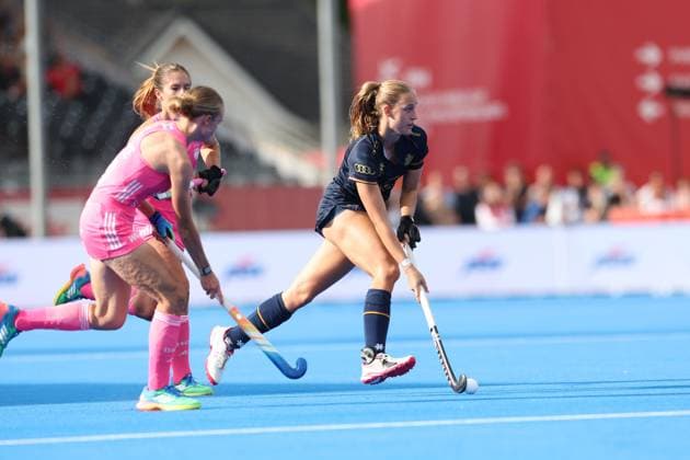 Belgium v Germany - FIH Women s Hockey World Cup WAVRE, BELGIUM - AUGUST 22 : Lisa Moors of Belgium in action pictured during the FIH Women s Hockey World Cup 2026 second phase group pool C match between Belgium and Germany pictured on August 22, 2026 in Wavre, Belgium, 22-08-26 Wavre Belgium  Copyright: xXpix