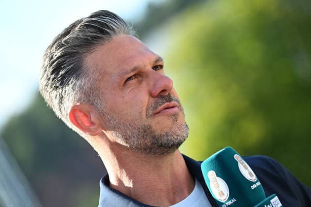 22.08.2026, xjhx, Fussball DFB Pokal 1.Runde, Eintracht Trier - RB Leipzig v.l. Trainer Coach Martin Demichelis (RB Leipzig) Trier *** August 22, 2026, xjhx, Soccer, DFB Cup, First Round, Eintracht Trier vs. RB Leipzig, Head Coach Martin Demichelis, RB Leipzig, Trier