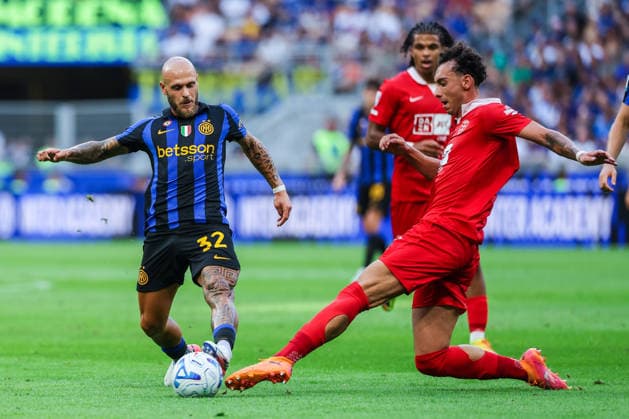 Federico Dimarco of FC Internazionale seen in action during Serie A 2026 27 football match between FC Internazionale and AC Monza Italy Copyright: xBEAUTIFULxSPORTS Carabellix