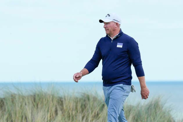BALMEDIE, SCOTLAND - AUG 22: Shaun Norris (RSA) walks from the fourteenth tee during Round 3 at the 2026 Nexo Championship at the Trump International Golf Links, Balmedie on August 22, 2026 in Aberdeenshire, Scotland The 2026 Nexo Championship