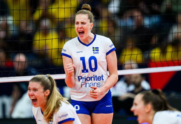 260822 Isabelle Haak of Sweden celebrates during the CEV EuroVolley 2026 volleyball match between Sweden and Slovakia on August 22, 2026 in Gothenburg. Photo: Carl Sandin BILDBYRAN kod CS CS0971 volleyboll volleyball cev eurovolley 2026 volleyboll-em sverige slovakia sweden dam bbeng jubel *** August 22, 2026: Isabelle Haak of Sweden celebrates during the CEV EuroVolley 2026 volleyball match between Sweden and Slovakia on August 22, 2026 in Gothenburg. Photo by Carl Sandin, BILDBYRAN, code CS CS0971 volleyball CEV EuroVolley 2026 European Volleyball Championship Sweden Slovakia women s volleyball celebration  Copyright: CARLxSANDIN BB260822CS055