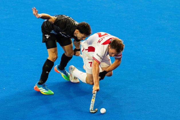 FIH Hockey World Cup: England v Argentina AMSTELVEEN, NL - AUGUST 22: Zachary Wallace of England and Martin Ferreiro of Argentina during the FIH Hockey World Cup match between England and Argentina at Wagener Stadion on August 22, 2026 in Amstelveen, Netherlands. Amstelveen Wagener Stadion Netherlands Content not available for redistribution in The Netherlands directly or indirectly through any third parties. Copyright: xMarcelxvanxPlateringenx