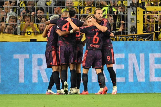 22.08.2026, xsltx, Fussball Franz Beckenbauer Supercup 2026, Borussia Dortmund - FC Bayern München v.l. Torjubel nach dem Tor zum celebrating the goal celebrate 0:1 durch Nathaniel Brown (FC Bayern Muenchen) (DFL DFB REGULATIONS PROHIBIT ANY USE OF PHOTOGRAPHS as IMAGE SEQUENCES and or QUASI-VIDEO) Dortmund *** August 22, 2026, xsltx, Soccer Franz Beckenbauer Super Cup 2026, Borussia Dortmund vs. FC Bayern Munich: Goal celebration after the 0–1 goal by Nathaniel Brown, FC Bayern Munich. DFL and DFB regulations prohibit any use of photographs as image sequences and or quasi-video. Dortmund