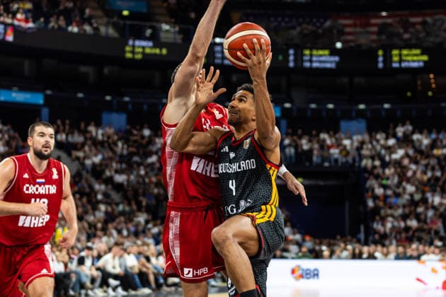 22.08.2026, GER, Turkish Airlines Supercup 2026, Hamburg, Finale, Deutschland-Kroatien Maodo Lo (Deutschland, 4) Hamburg Barclays Arena Hamburg Deutschland *** August 22, 2026, GER, 2026 Turkish Airlines Super Cup, Hamburg, Final, Germany vs. Croatia, Maodo Lo (Germany), 4, Hamburg Barclays Arena, Hamburg, Germany