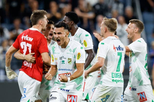 SOCCER - BL, Sturm vs A.Lustenau GRAZ,AUSTRIA,22.AUG.26 - SOCCER - ADMIRAL Bundesliga, SK Sturm Graz vs SC Austria Lustenau. Image shows the rejoicing of Austria Lustenau.  GEPAxpictures xJamesxDoak
