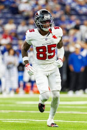 Aug 22, 2026; Indianapolis, Indiana, USA; Atlanta Falcons wide receiver Keelan Marion (85) during NFL, American Football Herren, USA game action against the Indianapolis Colts at Lucas Oil Stadium. Mandatory Credit: -Cal Media NFL 2026: Falcons Vs Colts AUG 22  - ZUMAc04_ 20260822_zma_c04_015 Copyright: xJohnxMersitsx