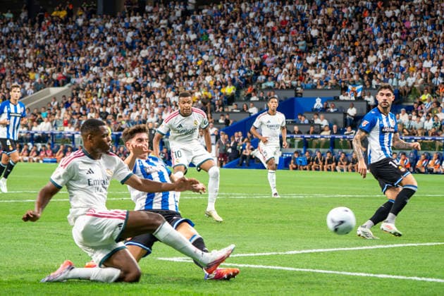 RCD Espanyol vs Real Madrid CF, Barcelona, RCDE Stadium, August 22, 2026, Spain Denzel Dumfries of Real Madrid CF during the LaLiga EA Sports matchday 2 fixture between RCD Espanyol and Real Madrid CF at RCDE Stadium on August 22, 2026, in Barcelona, Spain., Credit:Ivan Sanchez Jimenez Ivan Sanchez Avalon  Copyright: xIvanxSanchezxJimenezx xIvanxSanchezx xAvalonx 1127551461