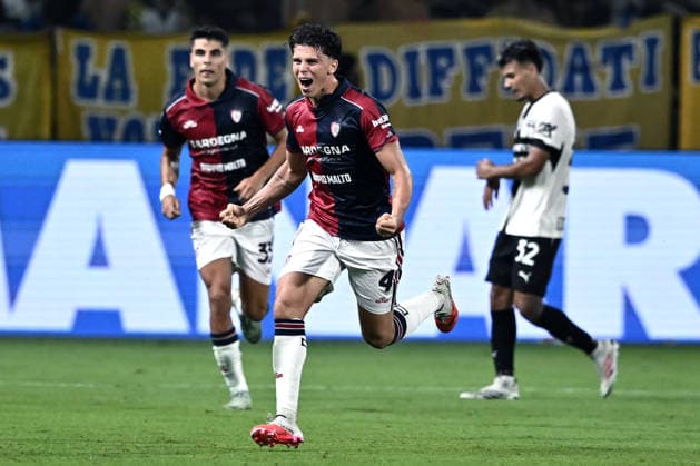 Mp Parma 22 08 2026 - campionato di calcio serie A Parma-Cagliari foto Matteo Papini Image nella foto: esultanza gol Alessandro Romano 