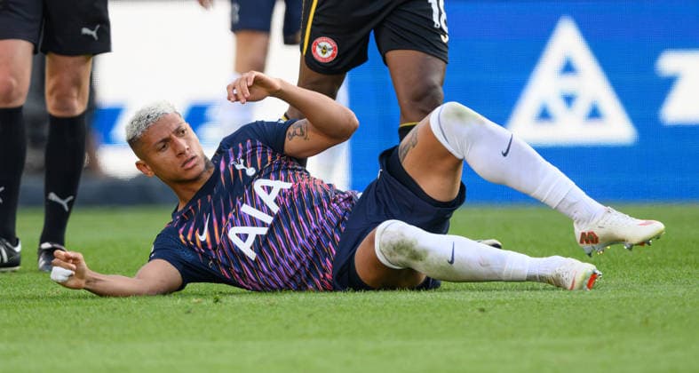 22 August 2026 - Brentford v Tottenham Hotspur - Premier League - GTech Stadium - London. Brentford v Tottenham Hotspur - Premier League - GTech Stadium - London. Richarlison in action for Tottenham. Picture : Mark Pain LONDON England  Copyright: xMarkxPainx