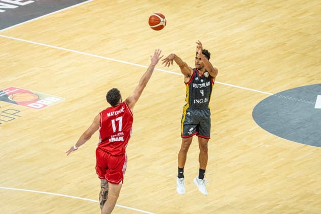 Basketball Hamburg 22.08.2026 Turkish Airlines Supercup 2026 Finale Deutschland (GER) - Kroatien (CRO) Maodo Lo (Deutschland, No.04) Karlo Matkovic (Kroatien, No.17) *** Basketball Hamburg, August 22, 2026—2026 Turkish Airlines Super Cup Final: Germany (GER) vs. Croatia (CRO). Maodo Lo (Germany, No. 04) and Karlo Matkovic (Croatia, No. 17)
