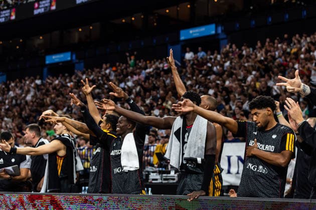 22.08.2026, GER, Turkish Airlines Supercup 2026, Hamburg, Finale, Deutschland-Kroatien Die Bank vom Team Deutschland jubelt Hamburg Barclays Arena Hamburg Deutschland *** August 22, 2026, GER, 2026 Turkish Airlines Super Cup, Hamburg, Final, Germany vs. Croatia. The Team Germany bench celebrates at the Barclays Arena in Hamburg, Germany.