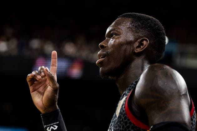 HAMBURG, GERMANY - AUGUST 22: Dennis Schroeder (Schröder, Schroder, Germany, 17) gestures during the Turkish Airlines Basketball Supercup final match between Germany vs. Croatia at Barclays Arena on August 22, 2026 in Hamburg, Germany. Hamburg Germany Copyright: xSteffiexWunderlx