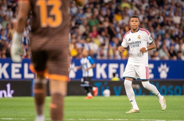 ESP: LaLiga EA Sports RCD Espanyol de Barcelona v Real Madrid Kylian Mbappe of Real Madrid during LaLiga EA Sports match between RCDE Espanyol de Barcelona v Real Madrid played at RCDE Stadium, Cornella de Llobregat, Barcelona on August 22 2026 in Spain Spain Soccer *** ESP LaLiga EA Sports RCD Espanyol de Barcelona vs. Real Madrid Kylian Mbappé of Real Madrid during the LaLiga EA Sports match between RCDE Espanyol de Barcelona and Real Madrid, played at RCDE Stadium in Cornellà de Llobregat, Barcelona, on August 22, 2026, in Spain. Spanish Soccer Copyright: xAgenciaxLOFx