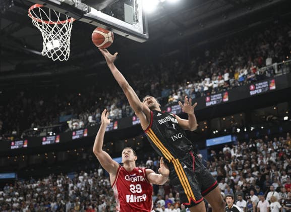 Germany v Croatia - Turkish Airlines Supercup 2026 HAMBURG, GERMANY - AUGUST 22: Croatia s Luka Bozic (29) in action against Germany s Oscar Da Silva (R) during the Turkish Airlines Basketball Supercup 2026 match between Germany and Croatia at Barclays Arena in Hamburg, Germany, on August 22, 2026. Halil Sagirkaya Anadolu Hamburg Germany. Editorial use only. Please get in touch for any other usage.  Copyright: x2026xAnadoluxHalilxSagirkayax