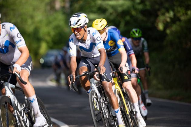 Lidl Deutschland Tour, Etappe 3, 22.08.2026 Natnael Tesfatsion (ERI, Movistar Team) Bad Dürkheim Germany *** Lidl Germany Tour, Stage 3, August 22, 2026 Natnael Tesfatsion ERI, Movistar Team Bad Dürkheim, Germany Copyright: xCarlaxHilgerx