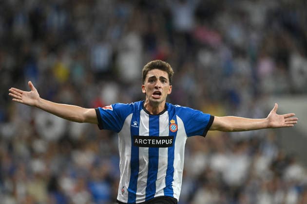 RCD ESPANYOL v REAL MADRID RCDE STADIUM BARCELONA. Aug 22, 2026 RCD ESPANYOL vs ATHLETIC CLUB DE BILBAO Aug 22,2026 A. Calatrava of RCD Espanyol celebrates scoring his team s first goal during the match between RCD Espanyol and Real Madrid corresponding to the second day of La Liga EA Sports at RCDE Stadium in Barcelona, Spain. Cornella El Prat ESP Copyright: xS.xRosx