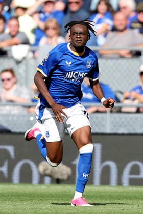 Everton v Crystal Palace, Premier League Everton forward Tyrique George (19) during the Premier League match between Everton and Crystal Palace at Hill Dickinson Stadium, Liverpool, UK on 22 August 2026. Liverpool Hill Dickinson Stadium Merseyside UK Editorial use only DataCo restrictions apply See www.football-dataco.com , Copyright: xCraigxGallowayx PSI-24740-0098