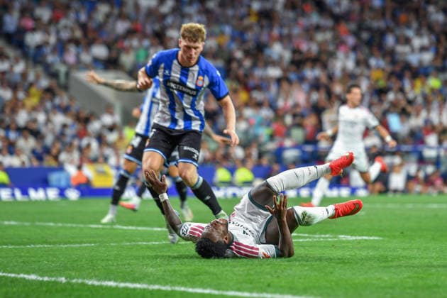 RCD ESPANYOL v REAL MADRID RCDE STADIUM BARCELONA. Aug 22, 2026 RCD ESPANYOL vs ATHLETIC CLUB DE BILBAO Aug 22,2026 Vinicius Jr (7) of Real Madrid during the match between RCD Espanyol and Real Madrid corresponding to the second day of La Liga EA Sports at RCDE Stadium in Barcelona, Spain. Cornella El Prat ESP Copyright: xS.xRosx