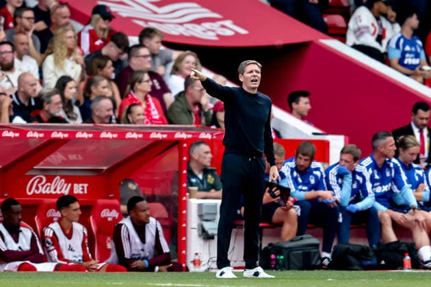 Nottingham Forest v Leeds United, Premier League Nottingham Forest Head Coach Oliver Glasner during the Premier League match between Nottingham Forest and Leeds United at the City Ground, Nottingham, UK on 22 August 2026. Nottingham City Ground Nottinghamshire UK Editorial use only DataCo restrictions apply See www.football-dataco.com , Copyright: xManjitxNarotrax PSI-24717-0145