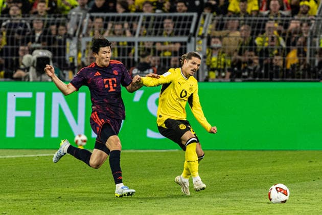 Franz-Beckenbauer-Supercup 2026: Borussia Dortmund - FC Bayern München; 22.08.2026 Minjae Kim (FC Bayern München, 3), Marcel Sabitzer (Borussia Dortmund, 20) Franz-Beckenbauer-Supercup 2026: Borussia Dortmund - FC Bayern München; Signal Iduna Park, Dortmund; 22.08.2026 *** Franz Beckenbauer Super Cup 2026 Borussia Dortmund vs. FC Bayern Munich August 22, 2026 Minjae Kim, FC Bayern Munich, 3, Marcel Sabitzer, Borussia Dortmund, 20 Franz Beckenbauer Super Cup 2026: Borussia Dortmund vs. FC Bayern Munich at Signal Iduna Park, Dortmund, August 22, 2026 Copyright: xBEAUTIFULxSPORTS Buriakovx