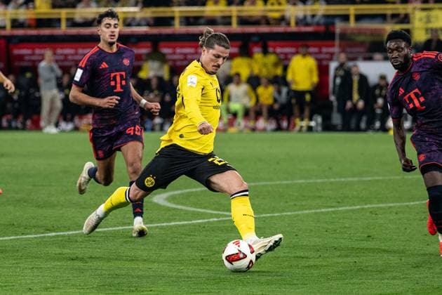 Marcel Sabitzer 20 (Borussia Dortmund), Borussia Dortmund vs. FC Bayern Muenchen, Fussball, Franz Beckenbauer Supercup, 22.08.2026 DFB regulations prohibit any use of photographs as image sequences and or quasi-video Dortmund Nordrhein-Westfalen Deutschland *** Marcel Sabitzer 20 Borussia Dortmund, Borussia Dortmund vs. FC Bayern Munich, Soccer, Franz Beckenbauer Super Cup, August 22, 2026. DFB regulations prohibit any use of photographs as image sequences and or quasi-video. Dortmund, North Rhine-Westphalia, Germany Copyright: xkolbert-press MarcxNiemeyerx