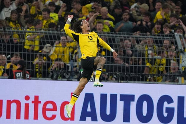 Dortmund Fussball, Franz Beckenbauer Supercup 2026, Borussia Dortmund-FC Bayern München, 22.08.2026, Signal Iduna Park Dortmund, fabio daniel soares silva bVB, torjubelt *** Dortmund Soccer, Franz Beckenbauer Super Cup 2026, Borussia Dortmund vs. FC Bayern Munich, August 22, 2026, Signal Iduna Park, Dortmund, Fabio Daniel Soares Silva (bVB), celebrating a goal