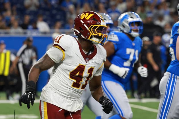 Washington Commanders vs Detroit Lions DETROIT,MICHIGAN-AUGUST 22: linebacker Javontae Jean-Baptiste 41 of the Washington Commanders during the first half of an NFL, American Football Herren, USA preseason football game between the Washington Commanders and the Detroit Lions in Detroit, Michigan USA, on Saturday, August 22, 2026 Detroit Michigan United States  Copyright: xJorgexLemusx originalFilename:lemus-washingt260822_npey1.jpg
