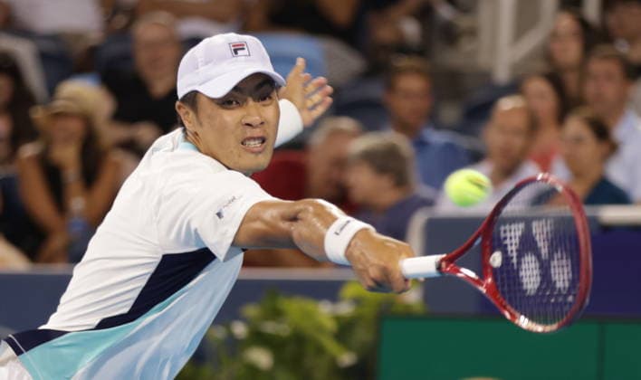 Cincinnati Open tennis tournament Brandon Nakashima of the USA in action against compatriot Frances Tiafoe during their semifinal match at the Cincinnati Open tennis tournament in Mason, Ohio, USA, 22 August 2026. CINCINNATI OHIO UNITED STATES  Copyright: xMARKxLYONSx