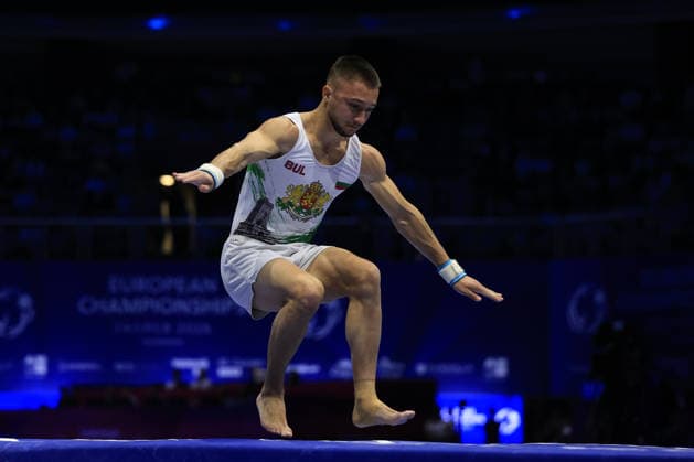 Zagreb, 22.08.2026. - 37TH EUROPEAN MEN™S ARTISTIC GYMNASTICS, Men s Artistic Gymnastics Apparatus Final Vault Individual SENIORS. 526 TRIFONOV Daniel (BUL) Men s Artistic Gymnastics Apparatus Final Horizontal bar Individual SENIORS  2S6A3341.JPG