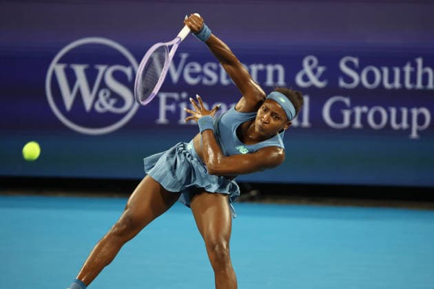 August 22, 2026, Mason, Oh, USA: Cincinnati Open Tennis 2026 - Coco Gauff plays a ball against Sara Bejlek in the Cincinnati Open Tennis Tournament held in Mason OH. 2026 08 22. ZUMAPress Mason USA - ZUMAn24_ 20260822_zaf_n24_407 Copyright: xWallyxNellx