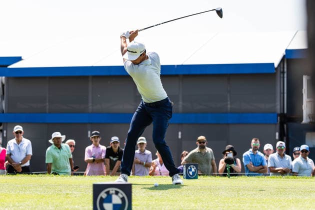 August 22, 2026, St. Louis, Missouri, USA: MICHAEL THORBJoËœRNSEN hits a tee shot on the tenth hole during Round 3 of the BMW Championship at Bellerive Country Club. St. Louis USA - ZUMAw173 20260822_zsp_w173_124 Copyright: xLukexWelshx