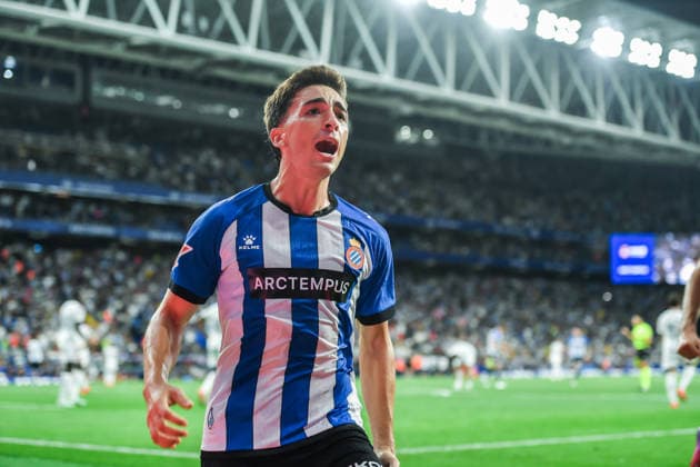 RCD ESPANYOL v REAL MADRID RCDE STADIUM BARCELONA. Aug 22, 2026 RCD ESPANYOL vs REAL MADRID Aug 22,2026 Calatrava of RCD Espanyol celebrates scoring his team s first goal during the match between RCD Espanyol and Real Madrid corresponding to the second day of La Liga EA Sports at RCDE Stadium in Barcelona, Spain. Cornella El Prat ESP Copyright: xS.xRosx
