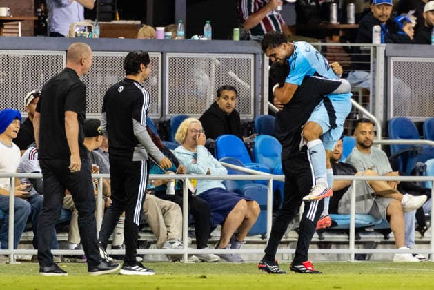 SAN JOSE, CA - AUGUST 22: Marcus Caldeira 22 of Minnesota United FC reacts to scoring in the second half of a MLS, Fussball Herren, USA match against the San Jose Earthquakes on August 22, 2026 at PayPal Park in San Jose, CA. (Photo by Matthew Huang Icon Sportswire) SOCCER: AUG 22 MLS San Jose Earthquakes vs Minnesota United FC EDITORIAL USE ONLY Icon260822023