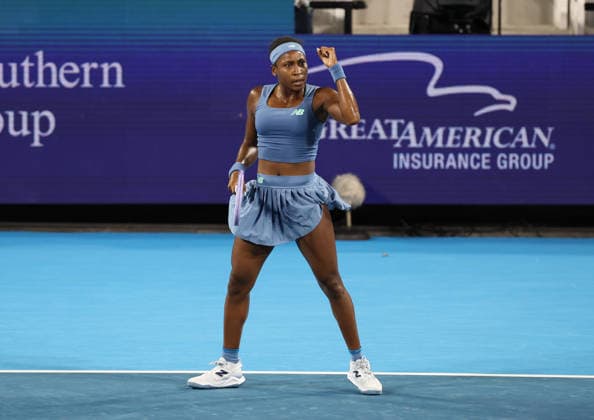 August 23, 2026, Mason, Ohio, USA: COCO GAUFF of USA during the match against S. Bejlek of Czech Republic in semifinals of tennis tournament WTA, Tennis Damen 1000 Cincinnati Open in Mason, USA. Gauff won 6:4, 6:1 Mason USA - ZUMAc278 20260823_zsp_c278_035 Copyright: xMarcinxCholewinskix