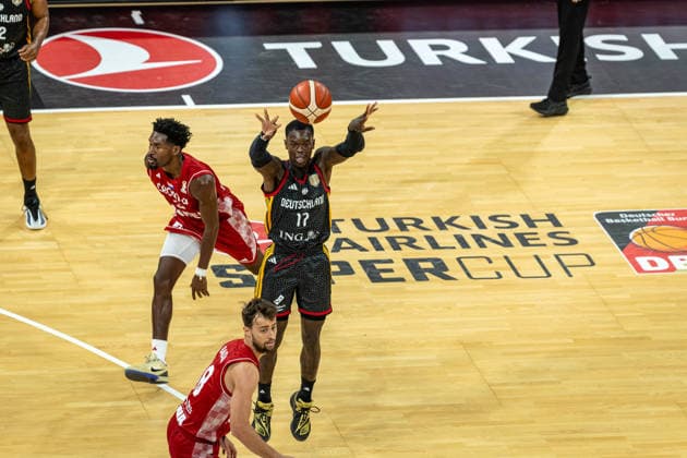 Basketball Hamburg 22.08.2026 Turkish Airlines Supercup 2026 Finale Deutschland (GER) - Kroatien (CRO) Dennis Schröder Schroeder (Deutschland, No.17) Schröder Schroder *** Basketball Hamburg, August 22, 2026 Turkish Airlines Super Cup 2026 Final: Germany (GER) vs. Croatia (CRO) Dennis Schröder, Schröder, Germany, No. 17, Schröder, Schroder