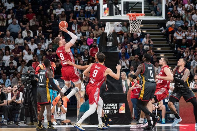 Basketball, Turkish Airlines Supercup 2026, Türkei - Kroatien, Barclays Arena (Hamburg), 22.08.2026, Finale Mario Hezonja ( 8, KROATIEN, Forward, Real Madrid) *** Basketball, 2026 Turkish Airlines Super Cup, Turkey vs. Croatia, Barclays Arena, Hamburg, August 22, 2026, Final: Mario Hezonja 8, CROATIA, Forward, Real Madrid