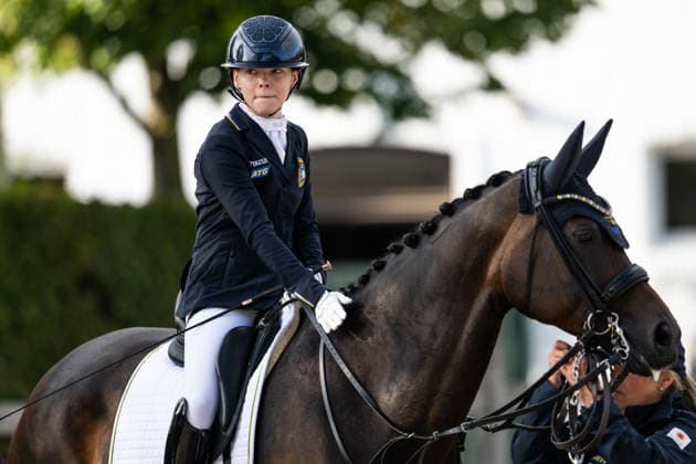 260823 Pam Svane of Sweden with horse Raja after competing in the Para Dressage Grand Prix Freestyle Individual Final Grade III during day 13 of the 2026 FEI World Championships on August 23, 2026 in Aachen. Photo: Emma Wallskog BILDBYRAN kod EW EW0701 ridsport equestrian rid-vm 2026 2026 fei world championships bbeng ridsport-vm dressyr dressage para dressage paradressyr *** August 23, 2026: Pam Svane of Sweden with her horse Raja after competing in the Para Dressage Grand Prix Freestyle Individual Final, Grade III, on Day 13 of the 2026 FEI World Championships, 2026 in Aachen. Photo by Emma Wallskog, BILDBYRAN code EW EW0701. equestrian sports, 2026 World Championships, 2026 FEI World Championships, equestrian, World Championships, dressage, para dressage  Copyright: EMMAxWALLSKOG BB260823EW008