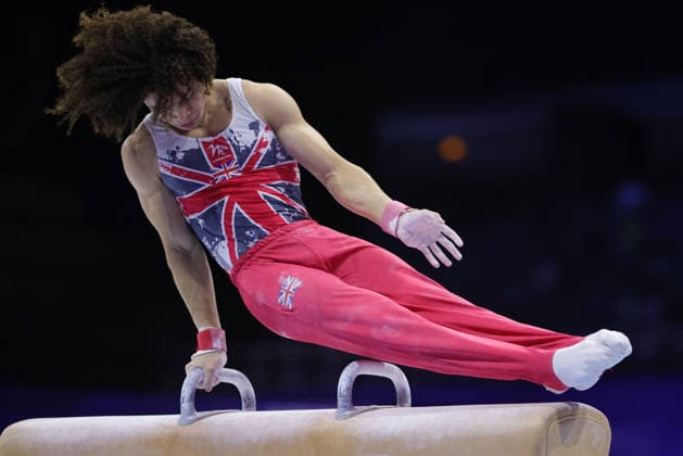 Zakaine Fawzi-McCaffrey, GBR, during juniors pommels final at 2026 Europeans in Zagreb; 22 08 2026; *** Zakaine Fawzi McCaffrey, GBR, during the junior pommel horse final at the 2026 European Championships in Zagreb on August 22, 2026 