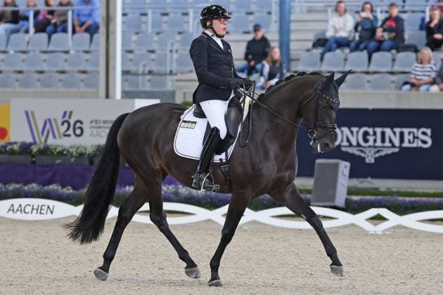 Bronze, 3. Platz , Heidemarie Dresing (GER, Deutschland, Germany) - Grade II - mit Pferd Poesie, FEI Para Dressage World Championship, WM, Weltmeisterschaft Grade II Para Grand Prix Freestyle Individual Final Allianz-Prize, Dressur, FEI Para Dressage World Championship 2026, FEI Para Dressur Weltmeisterschaft Aachen 2026, Para, körperlichen Einschränkungen oder Sehbehinderungen, Fünf Startklassen (Grade I bis V) sorgen für faire Vergleiche je nach Grad der körperlichen Funktionseinschränkung, Die Para-Dressur ist der einzige paralympische Reitsportart, AACHEN - FEI World Championships 2026, Weltfest des Pferdesports, Reitsport Weltmeisterschaft 2026, Aachen 2026, Welcome Home 2026, Aachener Soers, 11. bis 23. August 2026, Reitsport, 23.08.2026, Aachen Aachener Soers Deutschland *** Bronze, 3rd place, Heidemarie Dresing GER, Germany, Grade II with horse Poesie, FEI Para Dressage World Championship Grade II Para Grand Prix Freestyle Individual Final Allianz Prize, Dressage, FEI Para Dressage World Championship 2026, FEI Para Dressage World Championships Aachen 2026, Para, physical limitations or visual impairments, five competition classes (Grades I through V) ensure fair competition based on the degree of physical functional limitation, Para Dressage is the only Paralympic equestrian sport, AACHEN FEI World Championships 2026, World Equestrian Festival, 2026 World Equestrian Championships, Aachen 2026, Welcome Home 2026, Aachen Soers, August 11–23, 2026, Equestrian Sports, August 23, 2026, Aachen Soers, Germany
