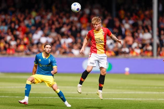 DEVENTER , 23-08-2026 , Stadium De Adelaarshorst , season 2026 2027 , Dutch Eredivisie football . match between Go Ahead Eagles and ADO Den Haag, Picture shows Go Ahead Eagles player Erik Flataker Go Ahead Eagles - ADO  x205968692x Copyright: