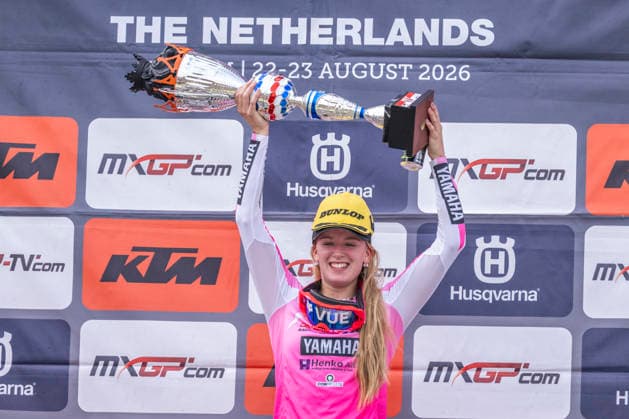 2026-08-23 - MXGP Arnhem ARNHEM, NETHERLANDS - AUGUST 23: 1 Lotte van Drunen (NED), podium during the MXGP Arnhem at the Motorsportpark Gelderland Midden on August 23, 2026 in Arnhem, Netherlands Arnhem Motorsportpark Gelderland Midden Netherlands Content not available for redistribution in The Netherlands directly or indirectly through any third parties. Copyright: xEdwinxBlaauwbroekx