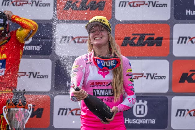 2026-08-23 - MXGP Arnhem ARNHEM, NETHERLANDS - AUGUST 23: 1 Lotte van Drunen (NED), podium during the MXGP Arnhem at the Motorsportpark Gelderland Midden on August 23, 2026 in Arnhem, Netherlands Arnhem Motorsportpark Gelderland Midden Netherlands Content not available for redistribution in The Netherlands directly or indirectly through any third parties. Copyright: xEdwinxBlaauwbroekx