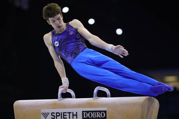 Daniil Smirnov, RUS, during juniors all-around final at 2026 Europeans in Zagreb; 23 08 2026; *** Daniil Smirnov, RUS, during the junior all-around final at the 2026 European Championships in Zagreb on August 23, 2026 