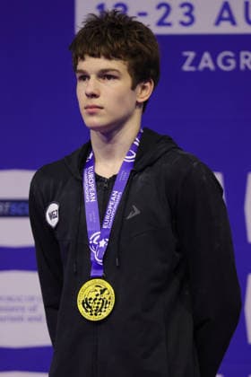 Daniil Smirnov, RUS, after juniors all-around final at 2026 Europeans in Zagreb; 23 08 2026; *** Daniil Smirnov, RUS, after the juniors all-around final at the 2026 European Championships in Zagreb on August 23, 2026 