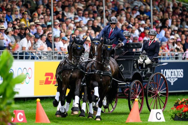 260823 Fredrik Persson of Sweden with horses Fasco, Kaptain, Judson and Kermit compete in the Four-in-Hand cones during day 13 of the 2026 FEI World Championships on August 23, 2026 in Aachen. Photo: Emma Wallskog BILDBYRAN kod EW EW0700 fyrspann drivning körning koner precision *** 260823 Fredrik Persson of Sweden, with his horses Fasco, Kaptain, Judson, and Kermit, competes in the Four-in-Hand cones on Day 13 of the 2026 FEI World Championships on August 23, 2026 in Aachen. Photo by Emma Wallskog. BILDBYRAN code EW EW0700 four-in-hand driving cones precision  Copyright: EMMAxWALLSKOG BB260823EW011