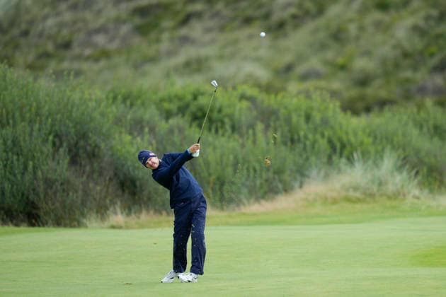 BALMEDIE, SCOTLAND - AUG 23: Yannik Paul (GER) plays from the 2nd fairway during Round 4 at the 2026 Nexo Championship at the Trump International Golf Links, Balmedie on August 23, 2026 in Aberdeenshire, Scotland The 2026 Nexo Championship