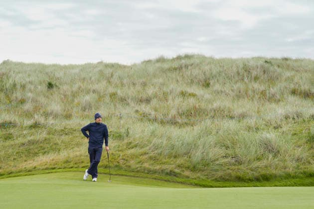 BALMEDIE, SCOTLAND - AUG 23: Yannik Paul (GER) waits on the 2nd green during Round 4 at the 2026 Nexo Championship at the Trump International Golf Links, Balmedie on August 23, 2026 in Aberdeenshire, Scotland The 2026 Nexo Championship