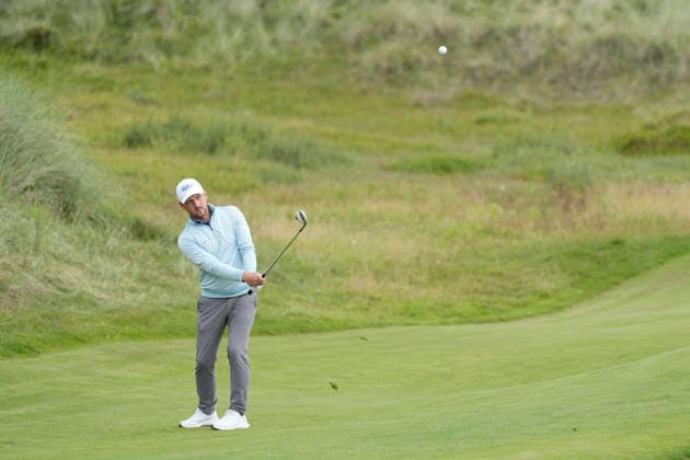 BALMEDIE, SCOTLAND - AUG 23: Lukas Nemecz (AUT) chips to the 3rd green during Round 4 at the 2026 Nexo Championship at the Trump International Golf Links, Balmedie on August 23, 2026 in Aberdeenshire, Scotland The 2026 Nexo Championship